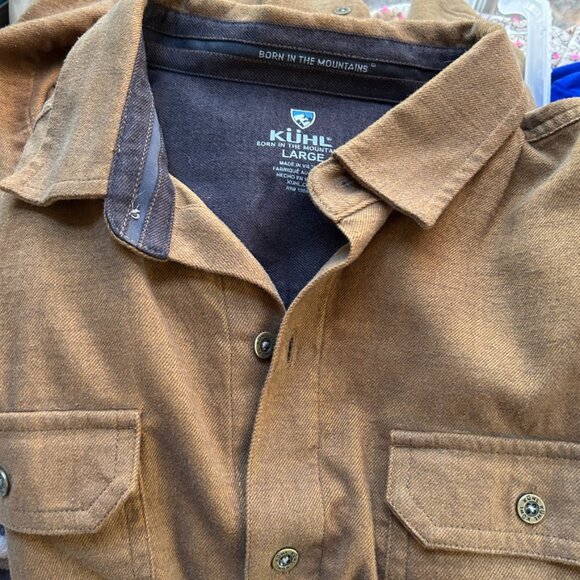 KUHL Dillingr Flannel Button Down Shirt Top Sz L - Picture 5 of 5